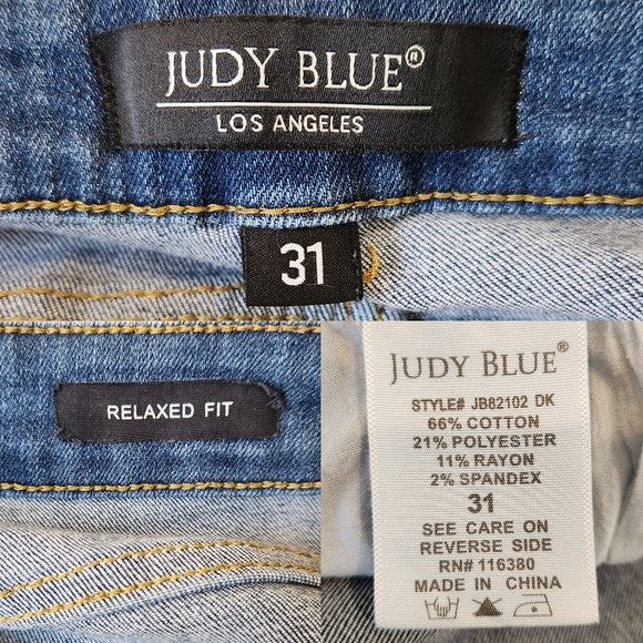 Judy Blue Relaxed Fit Angie Straight Leg Jeans Cropped Stretch Dark Wash 31 - Picture 8 of 10